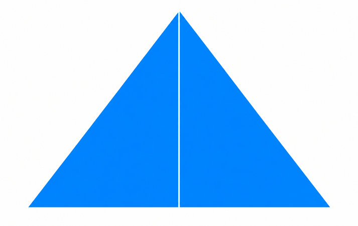 two right triangles joined to make a larger triangle